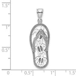 Load image into Gallery viewer, 14k White Gold Flip Flop Slipper Sandal Turtles Pendant Charm
