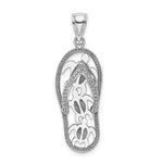 Indlæs billede til gallerivisning 14k White Gold Flip Flop Slipper Sandal Turtles Pendant Charm
