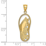 画像をギャラリービューアに読み込む, 14K Yellow Gold Flip Flop Sandal Dolphin Pendant Charm
