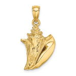 Carica l&#39;immagine nel visualizzatore di Gallery, 14k Yellow Gold Conch Shell Seashell 3D Pendant Charm

