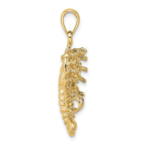 14k Yellow Gold Lobster Ocean Life Pendant Charm