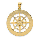 Cargar imagen en el visor de la galería, 14k Yellow Gold Large Nautical Compass Medallion Pendant Charm
