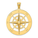 Cargar imagen en el visor de la galería, 14k Yellow Gold Large Nautical Compass Medallion Pendant Charm
