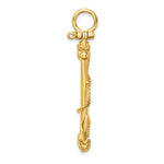 Load image into Gallery viewer, 14k Yellow Gold Anchor Rope 3D Large Pendant Charm
