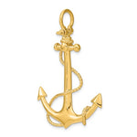 Load image into Gallery viewer, 14k Yellow Gold Anchor Rope 3D Large Pendant Charm
