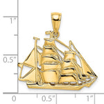 Charger l&#39;image dans la galerie, 14k Yellow Gold Sailing Ship Nautical Pendant Charm
