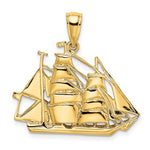 Charger l&#39;image dans la galerie, 14k Yellow Gold Sailing Ship Nautical Pendant Charm
