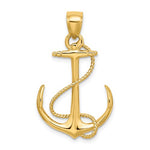 Afbeelding in Gallery-weergave laden, 14k Yellow Gold Anchor Rope 3D Pendant Charm

