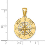 Cargar imagen en el visor de la galería, 14k Yellow Gold Nautical Compass Medallion Pendant Charm

