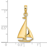 Carregar imagem no visualizador da galeria, 14k Yellow Gold Sailboat Sailing Nautical Pendant Charm
