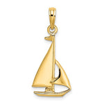 Φόρτωση εικόνας στο εργαλείο προβολής Συλλογής, 14k Yellow Gold Sailboat Sailing Nautical Pendant Charm

