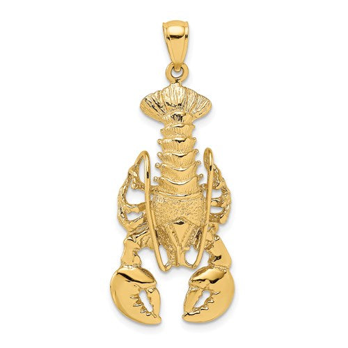 14k Yellow Gold Lobster Moveable Large Pendant Charm