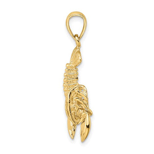 14k Yellow Gold Lobster Moveable Pendant Charm