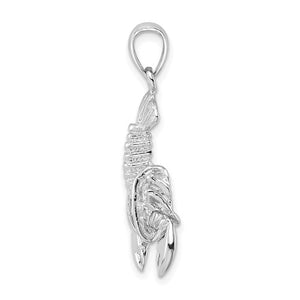 14k White Gold Lobster Moveable Pendant Charm