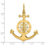 將圖片載入圖庫檢視器 14k Yellow Gold Anchor Compass Ship Wheel Nautical 3D Pendant Charm
