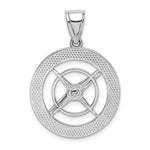 Indlæs billede til gallerivisning 14k White Gold Movable Nautical Compass Medallion Pendant Charm
