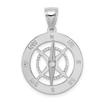 Ladda upp bild till gallerivisning, 14k White Gold Movable Nautical Compass Medallion Pendant Charm

