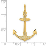 Load image into Gallery viewer, 14k Yellow Gold Anchor Shackle Textured 3D Pendant Charm
