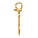 Load image into Gallery viewer, 14k Yellow Gold Anchor Shackle Bail 3D Nautical Pendant Charm
