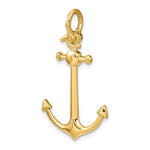 Carregar imagem no visualizador da galeria, 14k Yellow Gold Anchor Shackle Bail 3D Nautical Pendant Charm
