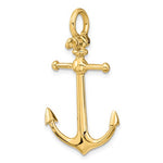 Load image into Gallery viewer, 14k Yellow Gold Anchor Shackle Bail 3D Pendant Charm
