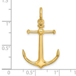Carregar imagem no visualizador da galeria, 14k Yellow Gold Anchor Shackle Bail 3D Pendant Charm
