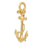 Afbeelding in Gallery-weergave laden, 14k Yellow Gold Anchor Rope Shackle 3D Pendant Charm
