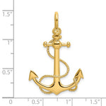 Carregar imagem no visualizador da galeria, 14k Yellow Gold Anchor Rope Shackle 3D Pendant Charm
