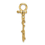 Carica l&#39;immagine nel visualizzatore di Gallery, 14k Yellow Gold Anchor Rope Shackle Textured 3D Pendant Charm
