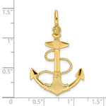 Load image into Gallery viewer, 14k Yellow Gold Anchor Rope Shackle Textured 3D Pendant Charm
