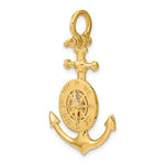 Lade das Bild in den Galerie-Viewer, 14k Yellow Gold Anchor Compass Ship Wheel Nautical 3D Pendant Charm
