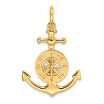 Kép betöltése a galériamegjelenítőbe: 14k Yellow Gold Anchor Compass Ship Wheel Nautical 3D Pendant Charm

