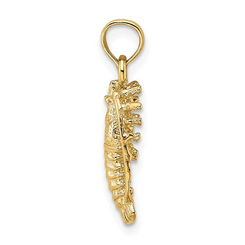 14k Yellow Gold Lobster Ocean Life Pendant Charm