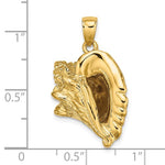 画像をギャラリービューアに読み込む, 14k Yellow Gold Conch Shell Seashell 3D Pendant Charm
