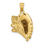 Afbeelding in Gallery-weergave laden, 14k Yellow Gold Conch Shell Seashell 3D Pendant Charm
