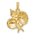 Cargar imagen en el visor de la galería, 14k Yellow Gold Shell Seashell Starfish Cluster Pendant Charm
