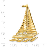 Afbeelding in Gallery-weergave laden, 14k Yellow Gold Sailboat Chain Slide Large Pendant Charm
