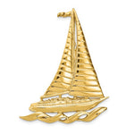 Cargar imagen en el visor de la galería, 14k Yellow Gold Sailboat Chain Slide Large Pendant Charm
