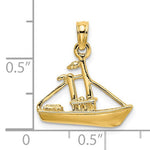 Carregar imagem no visualizador da galeria, 14k Yellow Gold Cargo Ship with Tugboat Sailing 3D Pendant Charm
