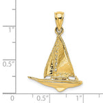 Загрузить изображение в средство просмотра галереи, 14k Yellow Gold Sailboat Sailing 3D Pendant Charm
