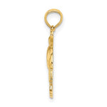 Indlæs billede til gallerivisning 14k Yellow Gold I Love Bahamas Dolphin Travel Pendant Charm
