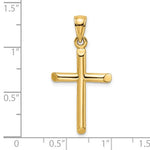 Φόρτωση εικόνας στο εργαλείο προβολής Συλλογής, 14k Yellow Gold Cylinder Cross Polished Pendant Charm
