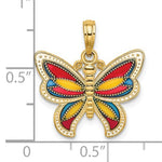 Carregar imagem no visualizador da galeria, 14k Yellow Gold with Enamel Butterfly Pendant Charm
