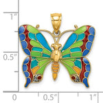 Afbeelding in Gallery-weergave laden, 14k Yellow Gold with Enamel Butterfly Pendant Charm
