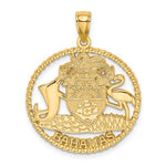 Lataa kuva Galleria-katseluun, 14k Yellow Gold Bahamas Crest Coat of Arms Circle Pendant Charm
