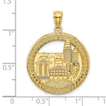 Φόρτωση εικόνας στο εργαλείο προβολής Συλλογής, 14k Yellow Gold Boston Massachusetts Round Pendant Charm
