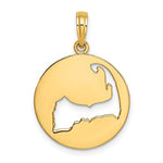 Afbeelding in Gallery-weergave laden, 14k Yellow Gold Cape Cod Island Cut Out Circle Round Pendant Charm
