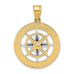 Charger l&#39;image dans la galerie, 14k Gold Two Tone Nautical Compass Medallion Pendant Charm
