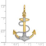 Afbeelding in Gallery-weergave laden, 14k Yellow 14k White Gold Two Tone Anchor Rope 3D Textured Pendant Charm
