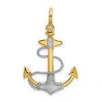 Charger l&#39;image dans la galerie, 14k Yellow 14k White Gold Two Tone Anchor Rope 3D Textured Pendant Charm
